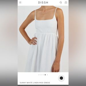 Dissh 100% white linen dress